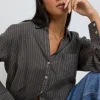 RE:UNION Label Optimum Khaki Stripe Linen Classic Shirt