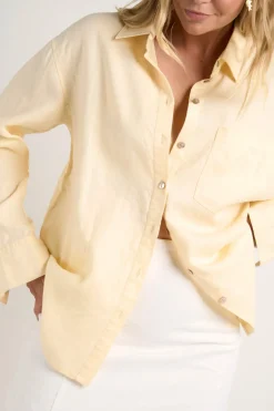 RE:UNION Label Optimum Lemon Linen Oversized Shirt