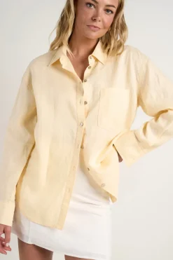 RE:UNION Label Optimum Lemon Linen Oversized Shirt