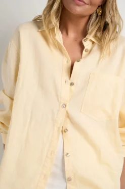RE:UNION Label Optimum Lemon Linen Oversized Shirt