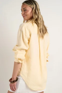 RE:UNION Label Optimum Lemon Linen Oversized Shirt