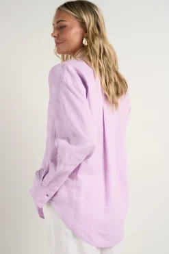 RE:UNION Label Optimum Lilac Linen Oversized Shirt