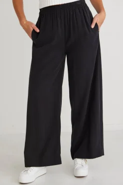 Stories be Told Opulent Luxury Black Pull On Wide Leg Pants