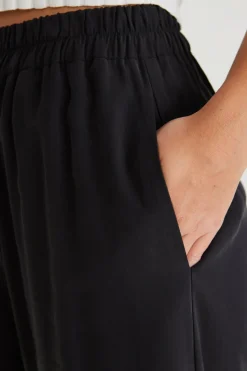 Stories be Told Opulent Luxury Black Pull On Wide Leg Pants