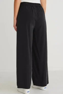 Stories be Told Opulent Luxury Black Pull On Wide Leg Pants