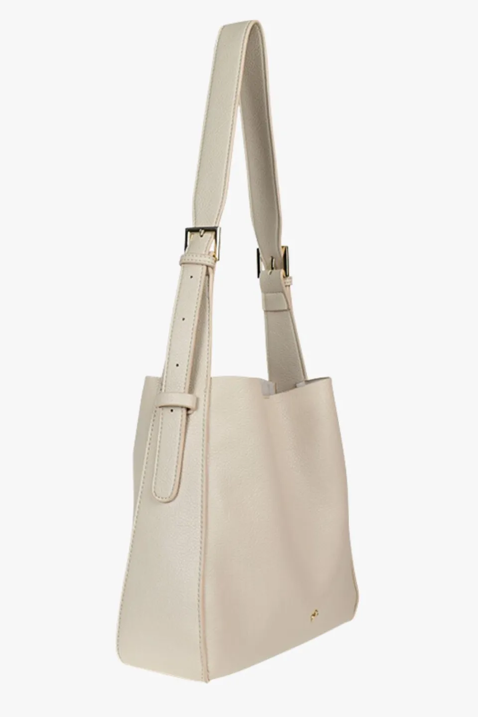 Peta + Jain Otto Beige Grain Hobo Bucket Bag