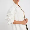 Among the Brave Outback Soft Ivory Relaxed Patch Pocket Denim Shacket