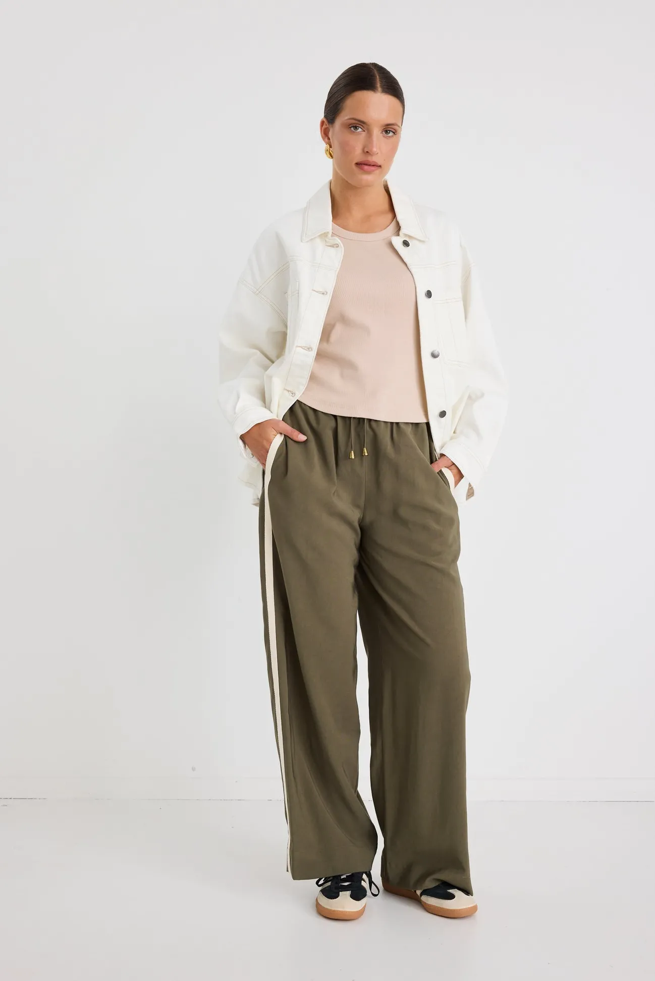 Among the Brave Outback Soft Ivory Relaxed Patch Pocket Denim Shacket