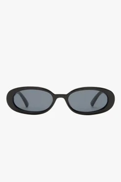 Le Specs Outta Love Oval Black Smoke Lens Sunglasses