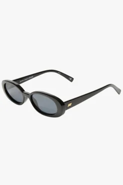 Le Specs Outta Love Oval Black Smoke Lens Sunglasses