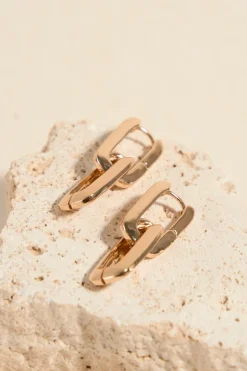 Humble + Heart Oval Double EOL Link Gold Hoop Earrings