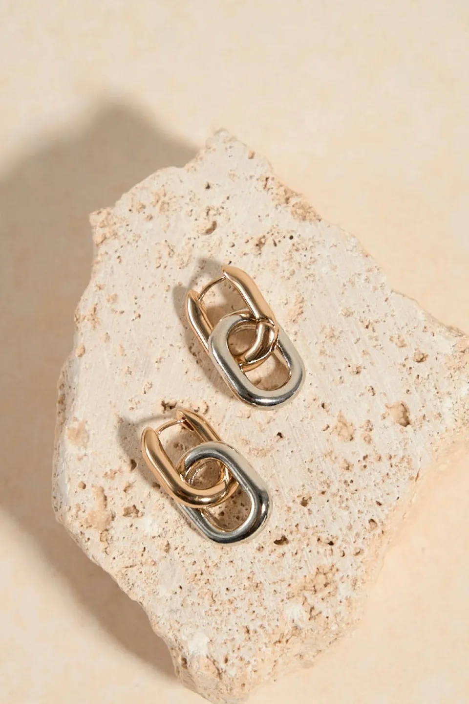 Humble + Heart Oval Drop Gold + Rhodium Earrings
