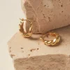 Georgia Mae Oval Twist Hoop Gold Earrings