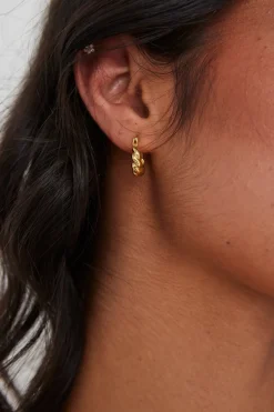 Georgia Mae Oval Twist Hoop Gold Earrings