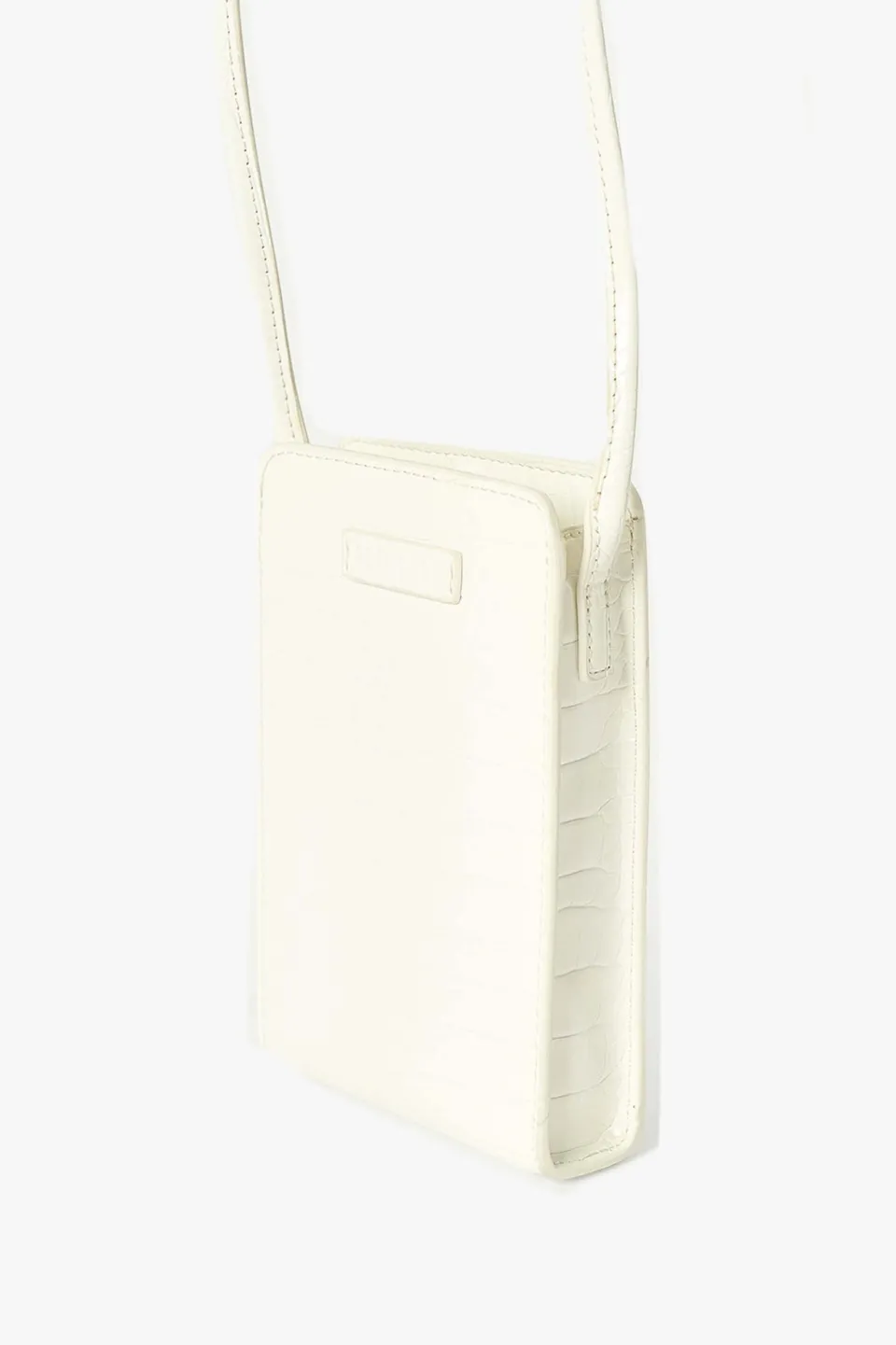 Brie Leon Paloma Ivory Brushed Croc Phone Bag