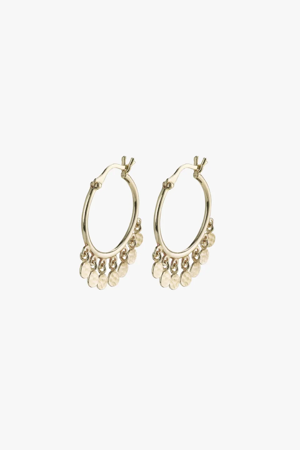 Pilgrim Panna Gold Multi Mini Charm EOL Hoop Earrings