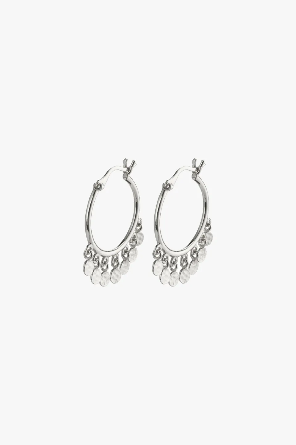 Pilgrim Panna Silver Charm EOL Hoop Earrings
