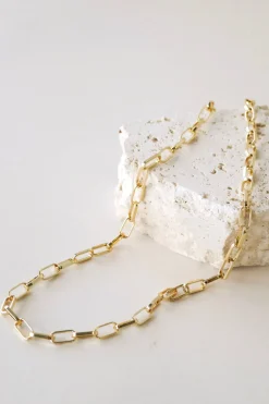 Humble + Heart Paper Clip Gold Necklace