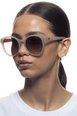 Le Specs Paramount Oatmeal Rounds Khaki Gradient Lens Sunglasses