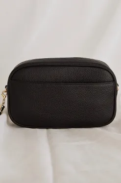 Among the Brave Paris Black Leather Diamond Quilted Bag