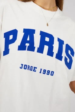 Jorge Paris Vintage White Blue Printed Tee