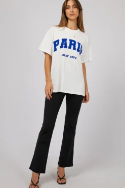 Jorge Paris Vintage White Blue Printed Tee