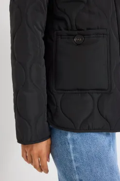 Stories be Told Peak Black Oversized Padded Shell Jacket