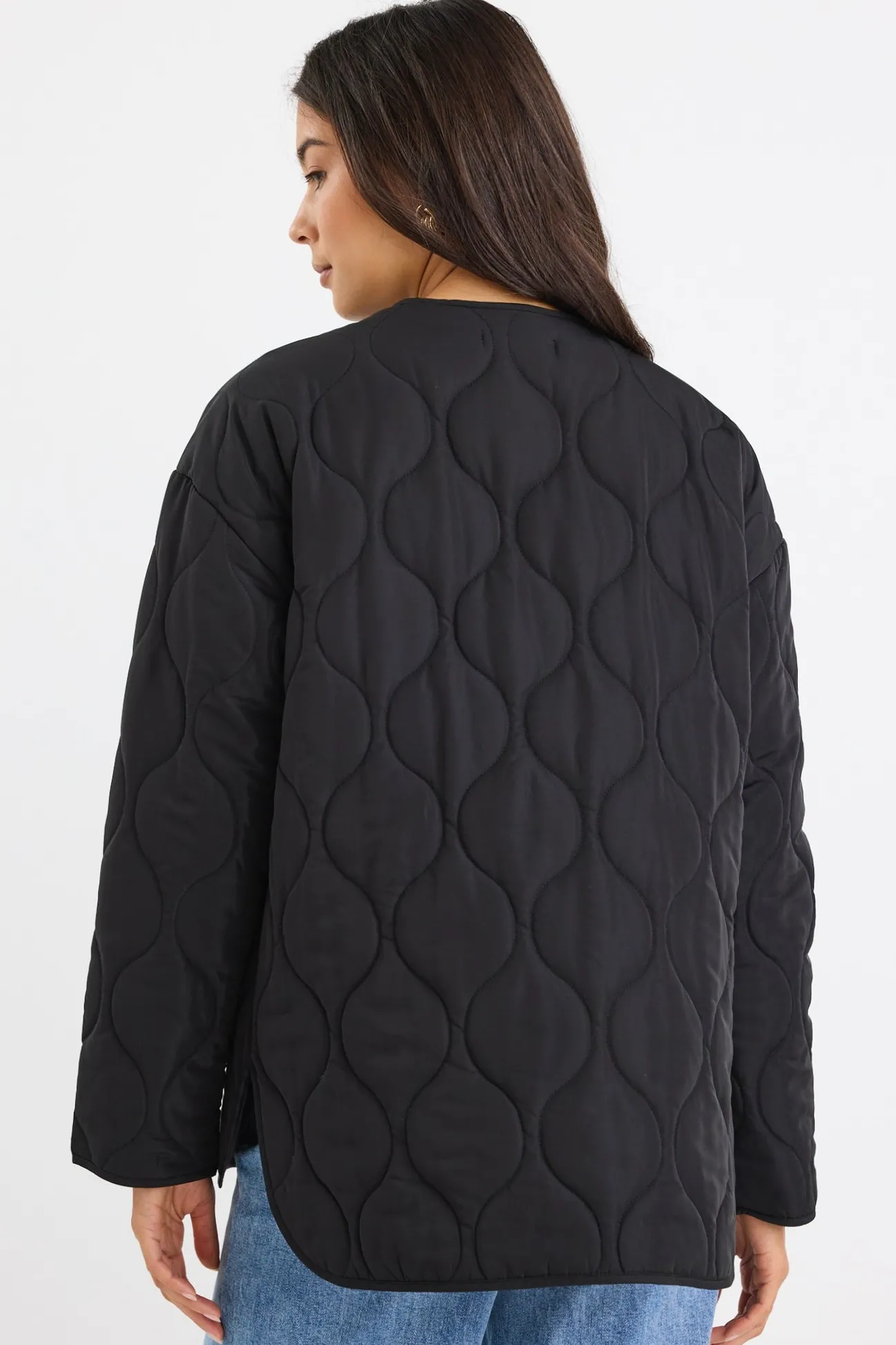 Stories be Told Peak Black Oversized Padded Shell Jacket
