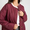 Stories be Told Peak Burgundy Oversized Padded Shell Jacket