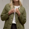 Stories be Told Peak Khaki Oversized Padded Shell Jacket