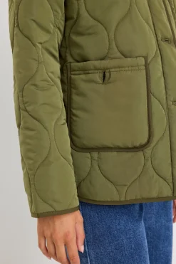 Stories be Told Peak Khaki Oversized Padded Shell Jacket