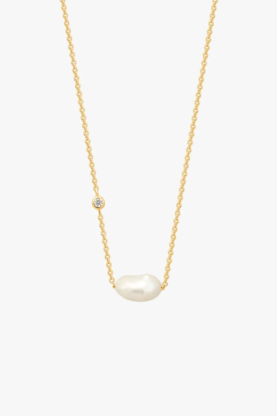 Ania Haie Pearl Bar Gold Necklace