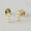 Sophie Pearl Bar Stud Earrings Gold
