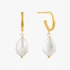 Ania Haie Pearl Mini Hoop Gold Earrings