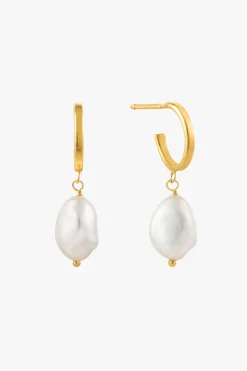 Ania Haie Pearl Mini Hoop Gold Earrings