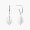 Ania Haie Pearl Mini Hoop Silver Earrings