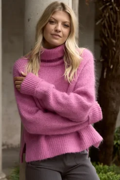 Ivy + Jack Penelope Fuchsia Roll Neck Knit Jumper