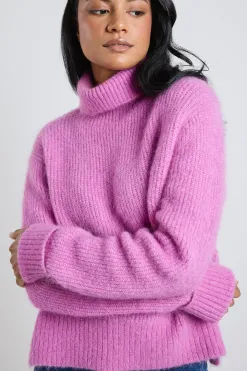 Ivy + Jack Penelope Fuchsia Roll Neck Knit Jumper