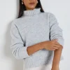 Ivy + Jack Penelope Light Grey Marle Roll Neck Knit Jumper