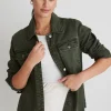 Among the Brave Penny Dark Khaki Denim Shacket