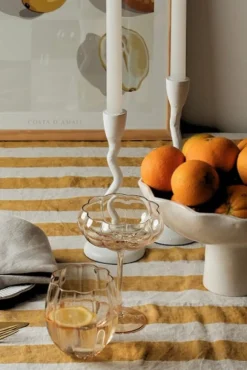 Home Lab Petal Light Amber Set 4 Stemless Wine Glass