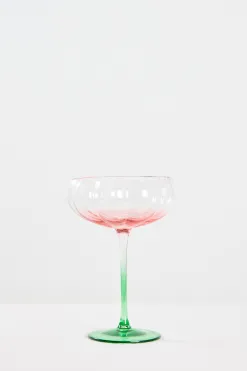 Home Lab Petal Watermelon Cocktail Glass Set 4