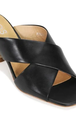 EOS Petora Black Cross Leather Mule