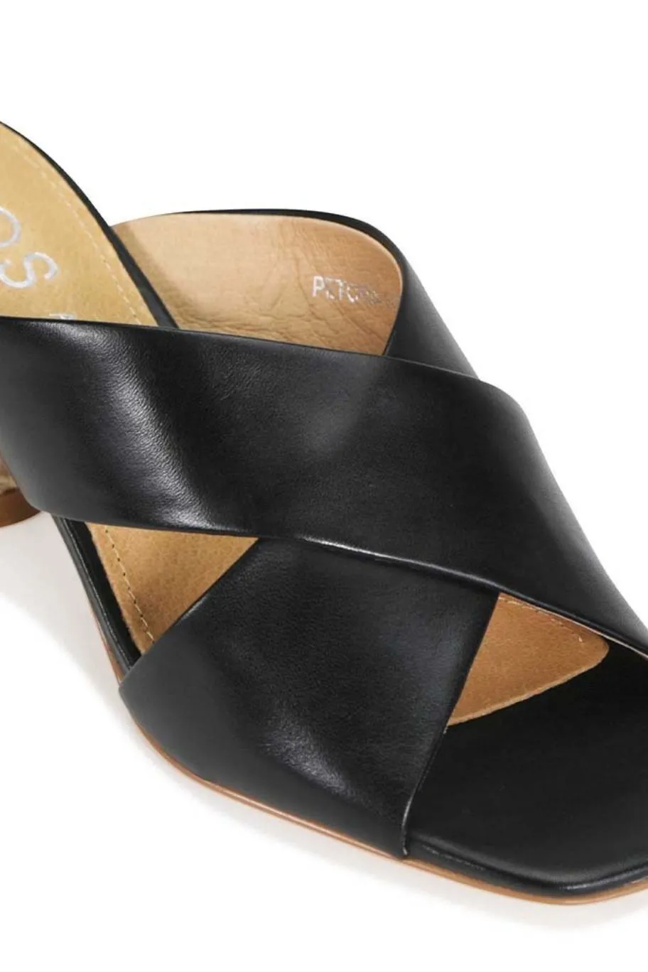EOS Petora Black Cross Leather Mule