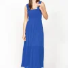 Ketz-Ke Piha Cobalt Tiered Maxi Dress