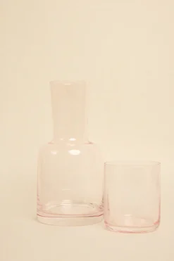 Willow u0026 Mae Pink Carafe with Drinking Glass