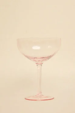 Willow u0026 Mae Pink Ripple Martini Glass