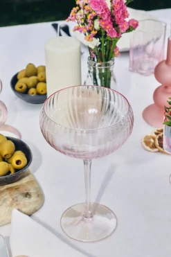 Willow u0026 Mae Pink Ripple Wide Champagne Wine Glass