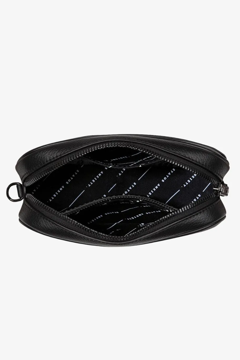 Status Anxiety Plunder Black Crossbody Bag Webbed Strap