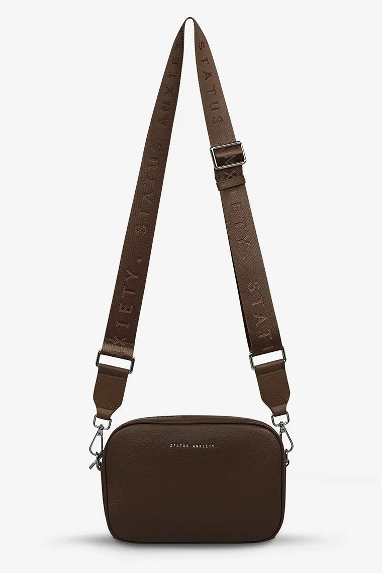 Status Anxiety Plunder Cocoa Crossbody Bag Webbed Strap